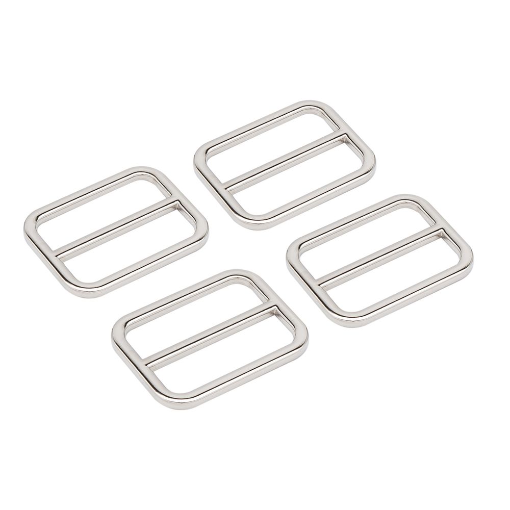 Пряжка регулировочная металл 30 мм (36х27 мм, d-3 мм, литая, никель, 4 шт