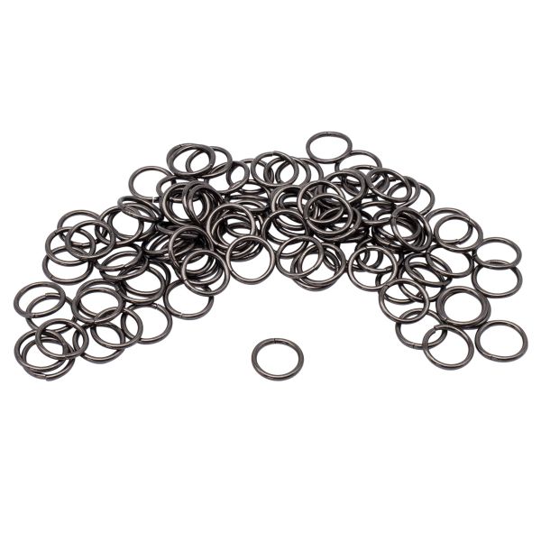 Кольцо разъемное металл in ⌀10 мм (13 мм внешн.), цв.чер.никель, 100 шт