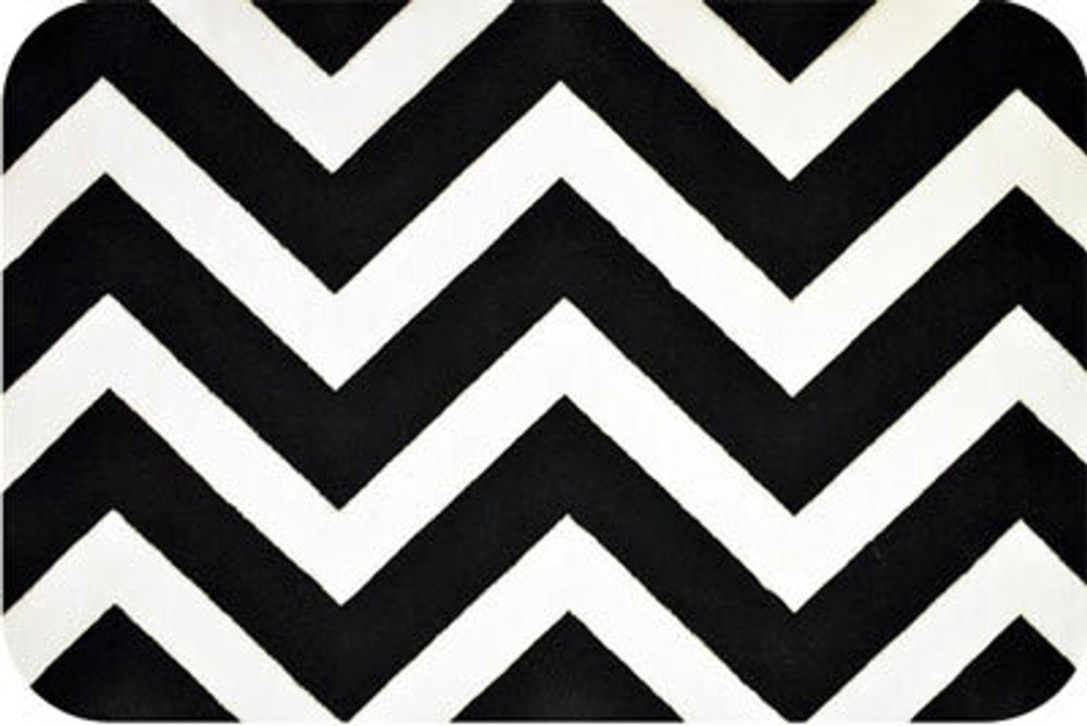 Плюш (ткань) Peppy Chevrons &amp; Zigzags Cuddle, 440±5 г/м², 48х48 см, CP-2900-1 BLACK/SNOW