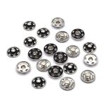 Кнопка пришивная металл ⌀12.5 мм, никель / черный, 10 шт, КПР6