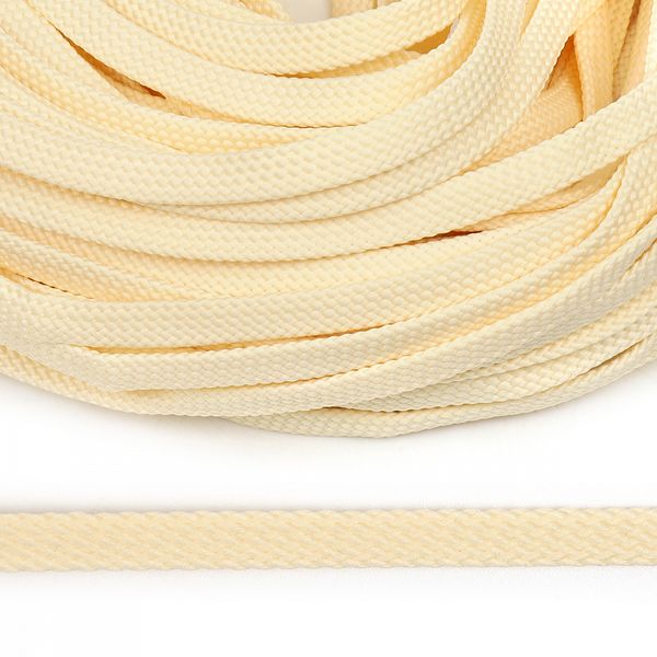 Шнур плоский полиэфир ⌀10.0 мм, турецкое плетение цв.029 св.бежевый уп.50 м