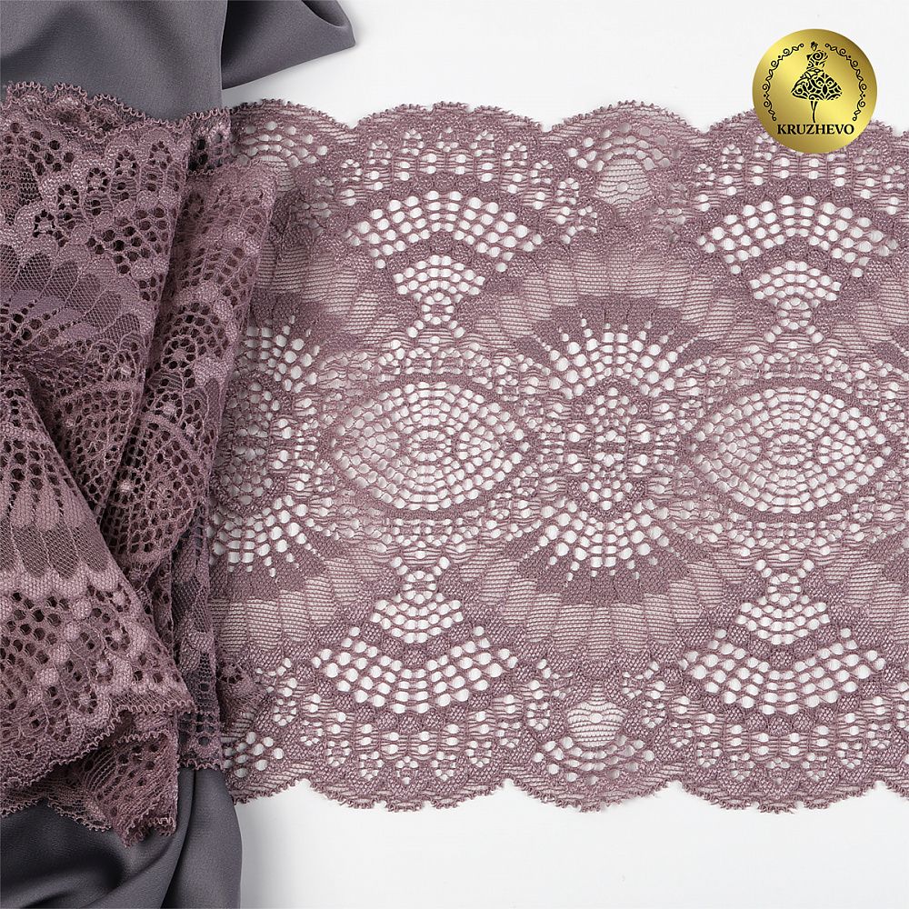 Кружево бельевое эластичное 195 мм / 3 м, TBY.30239, цв.620 морской туман, Kruzhevo
