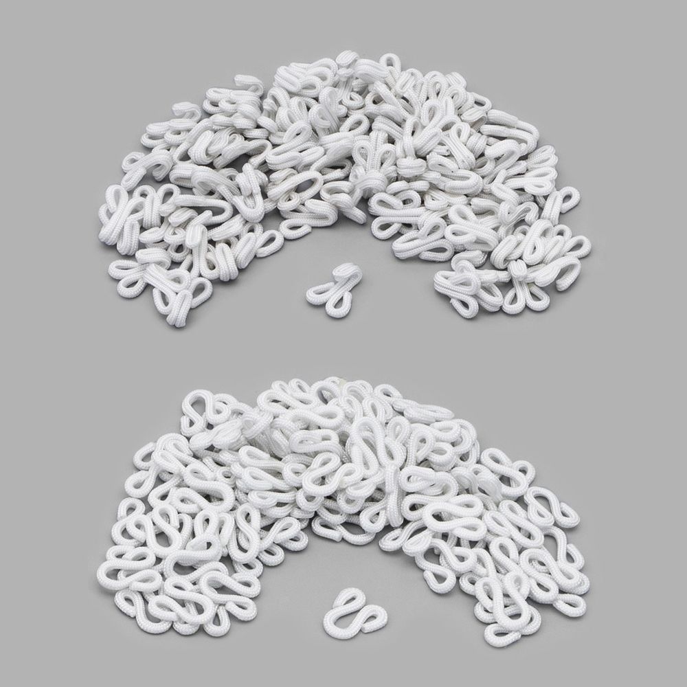 Крючки пришивные в оплетке 10х25 мм, цв.белый, 100 шт