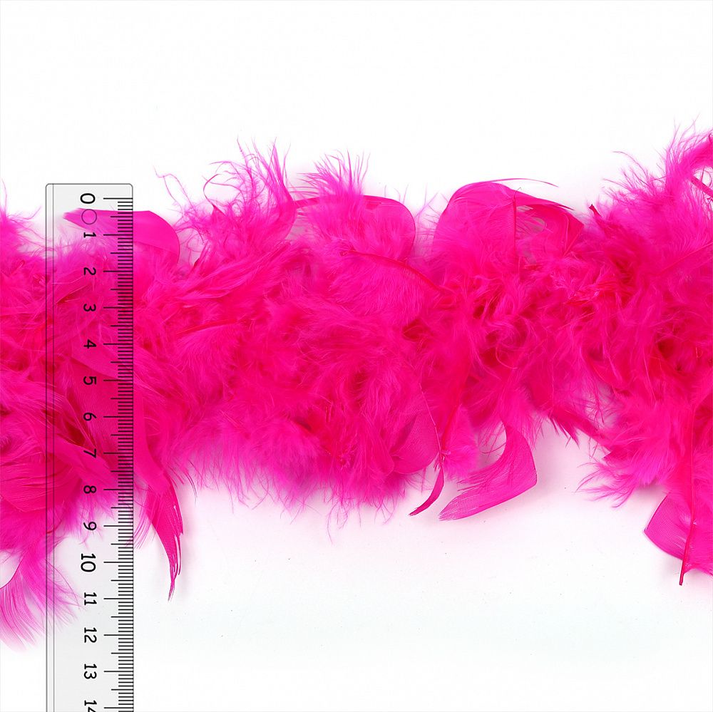 Боа из перьев 2 метра, 50±3 г, ярк.розовый