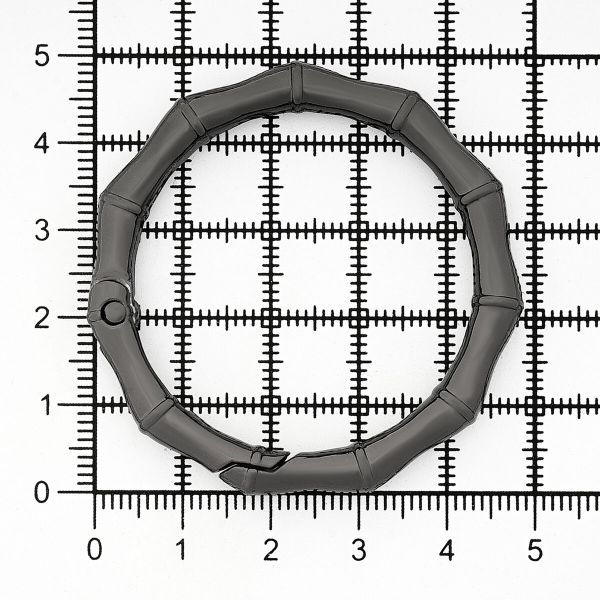 Карабин металл кольцо ⌀38 мм, декоративный, олово (черный никель), MB_2231, 6 шт