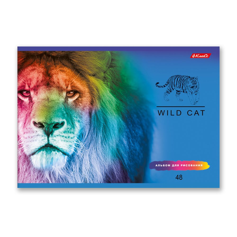 Альбом для рисования 100 г/м², A4 29х20.5 см, 48 л. на скобе, 5 шт, 000268 Большие кошки, Светоч 48АЛСК4_1_3_9