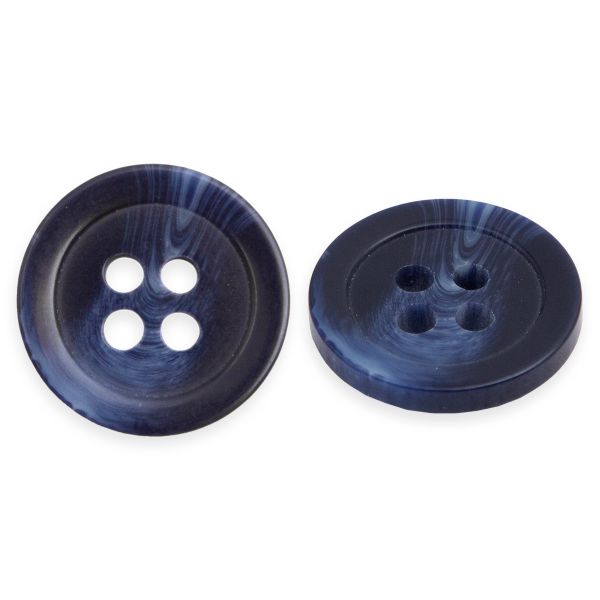 Пуговицы 4 прокола мужская костюмные 543294/4 24 (5422 синий/глянц.), 100 шт