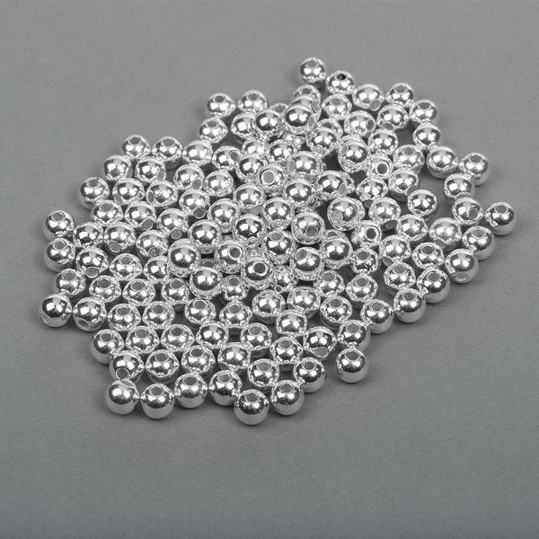 Бусины пластик ⌀8 мм, цв.серебро уп.50 г, Magic4Hobby