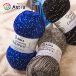 Пряжа Astra Premium (Астра Премиум) Светлячок светоотражающая (Reflective) / уп.2 мот. по 100 г, 90м, 900 серый