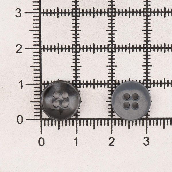 Пуговица 18L (11мм) 4 прокола, пластик (col.30 т.серый), CB_M-21