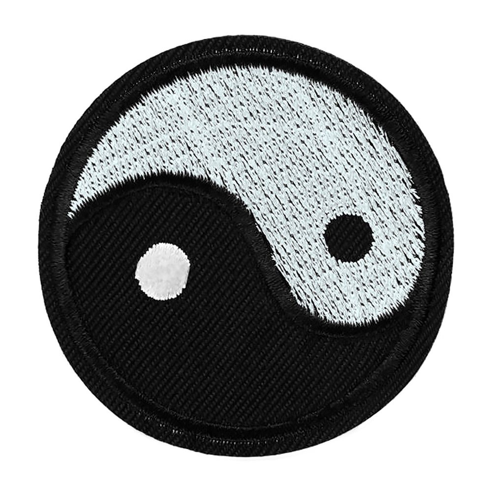 Термоаппликация инь и ян ⌀6 см, чёрно-белый, 10шт