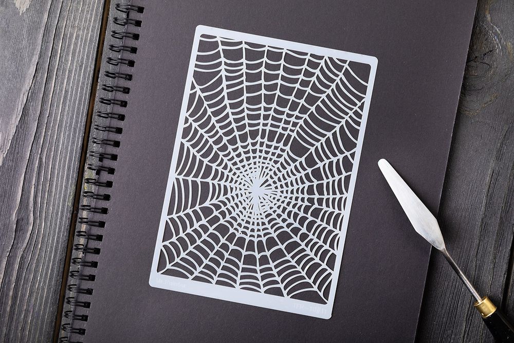 Трафарет-маска, 1 шт, TFR-10 11 Паутинка, Mr.Painter TFR-10