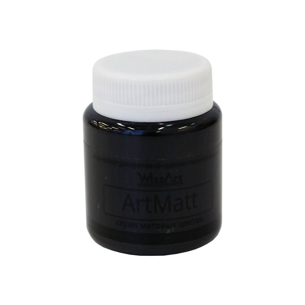 Краска ArtMatt, черный 80мл, WizzArt