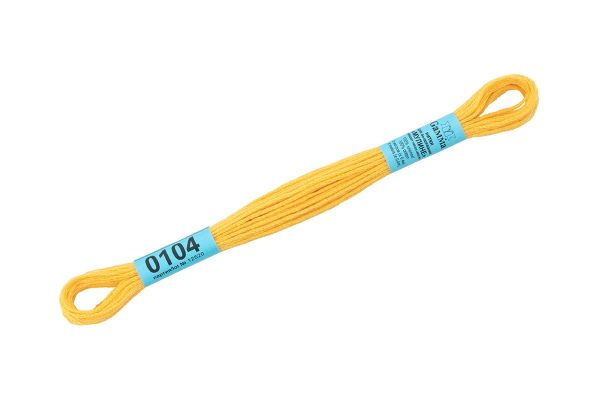 Мулине Gamma 100% хлопок, цв.0104 желтый, 24 мотка по 8 метров