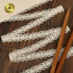 Кружево вязаное (тесьма) 15 мм / 10 метров, D1010, тонкая нить, цв.02 молочный, Kruzhevo