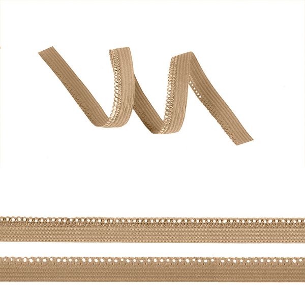 Резинка бельевая (ажурная) 10.0 мм / 100 метров, F294 (14) коричневый