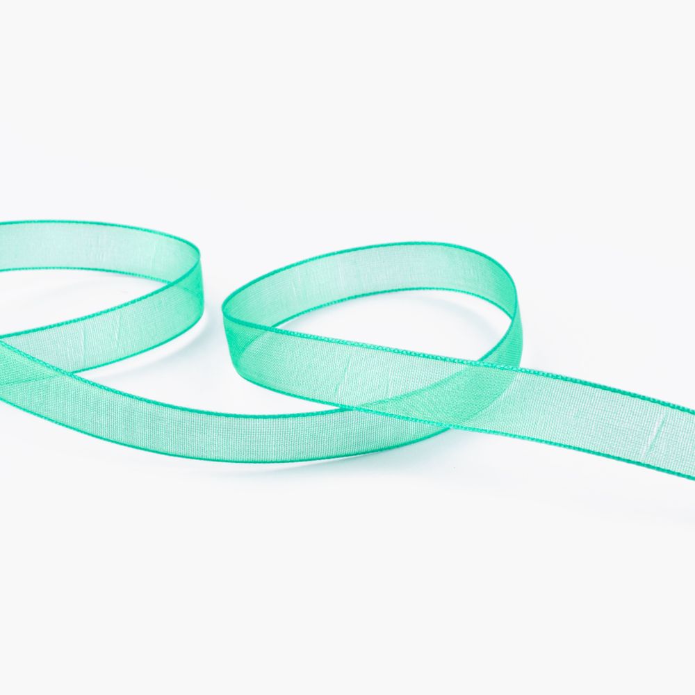 Лента капроновая (органза) 10.0 мм / 22.8±1 метра, 081 изумрудный, Blitz OR-10