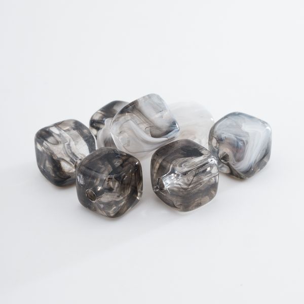 Бусины акрил 6.5х6.6 мм, 500 г, прозрач. в цвете, куб, AD032 серый аквамарин, (7748713)4658 , Astra&Craft