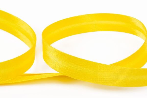 Косая бейка атласная 15 мм / 132±1 метра, №014 желтый, Gamma GK-15P