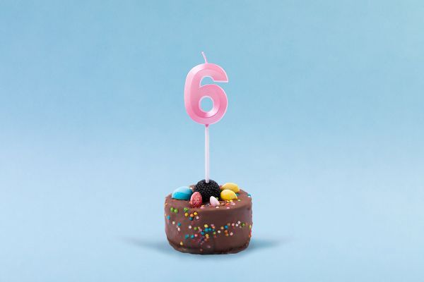 Свеча для торта Цифра 6, 12 шт, Boomzee BCD-13