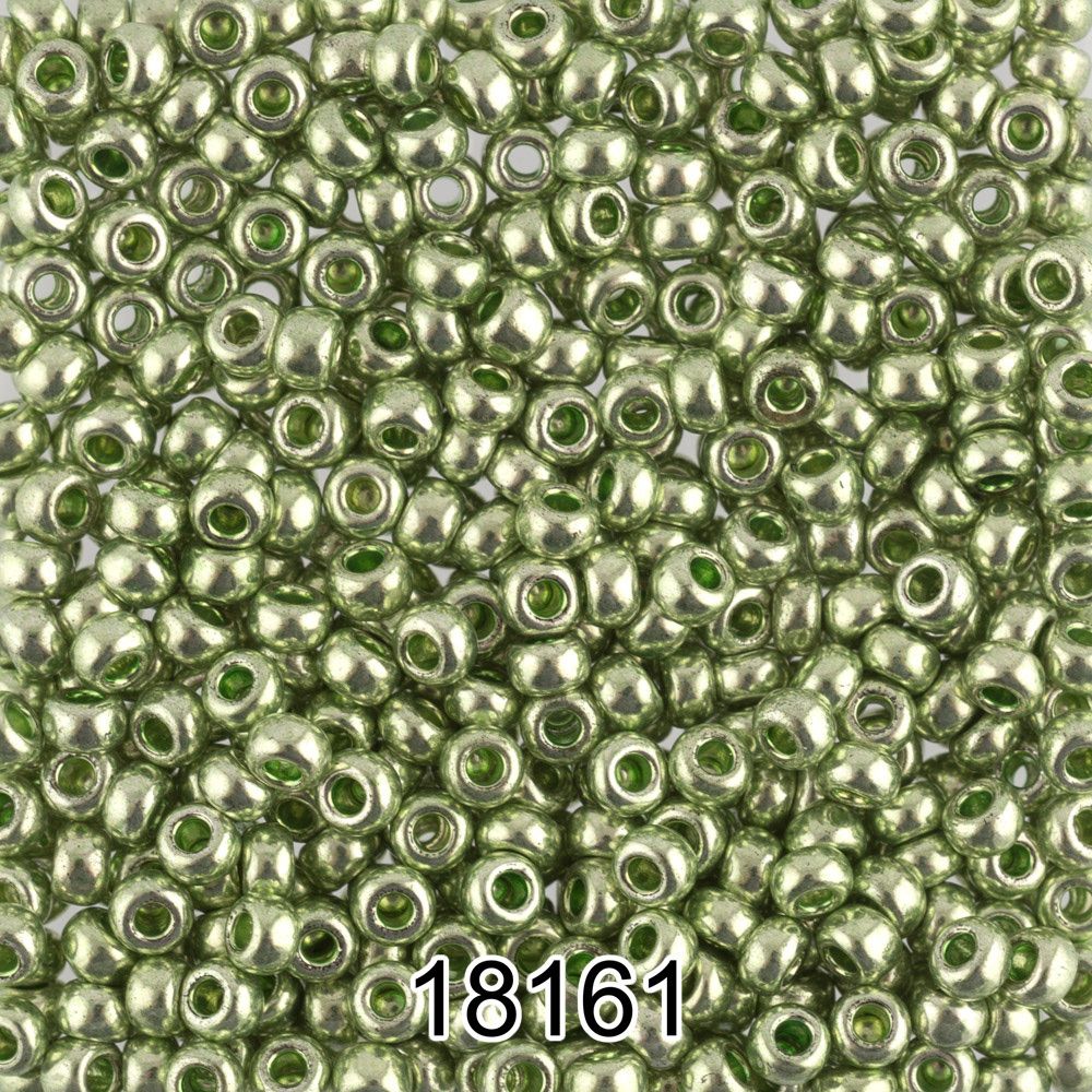 Бисер Preciosa круглый 10/0, 2.3 мм, 500 г, 18161 (Ф396) св.салатовый/металлик