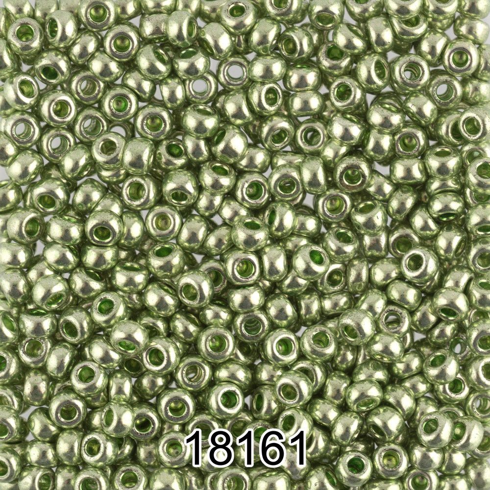 Бисер Preciosa 10/0 (2.3 мм), 500 г, 18161 (Ф396) св.салатовый/металлик