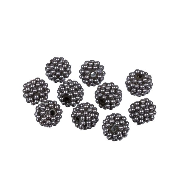 Бусины пластик ⌀14 мм, 10 шт, №19 серый, Zlatka BWS-14