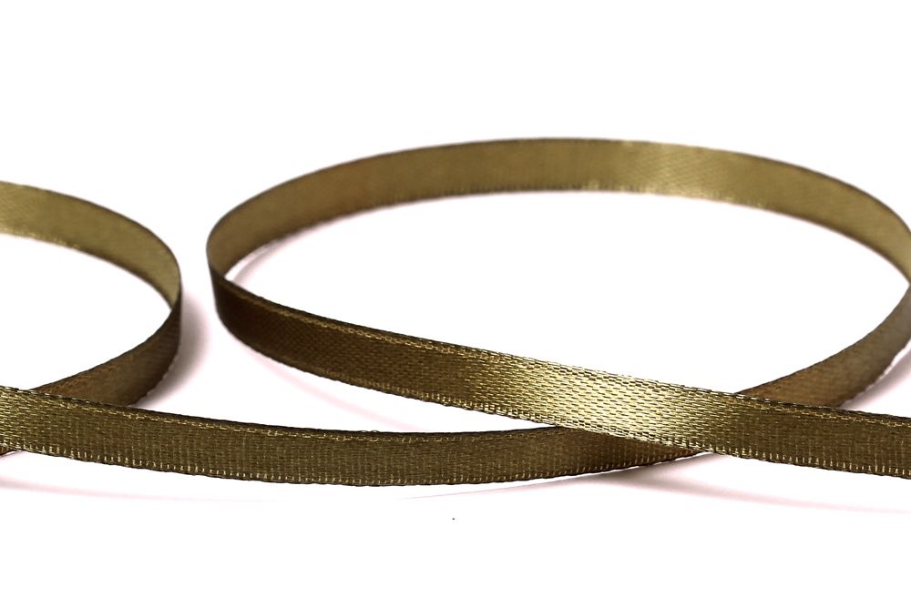 Лента атласная 1-сторонняя 6.0 мм / 33±2 метра, 130 хаки, Gamma