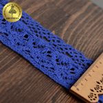 Кружево вязаное (тесьма) 50 мм / 10 метров, цв.37 синий, Kruzhevo