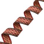 Лента (тесьма) жаккардовая 32.0 мм / 25±1 метров, рис. 9496, черный/красный/желтый, С1853Г17