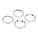 Карабин металл кольцо 34.0 мм (46х46 мм), никель, 4 шт