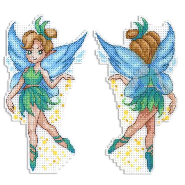Набор для вышивания на пластиковой канве МП Студия Маленькая фея 16х9см, Р-1127