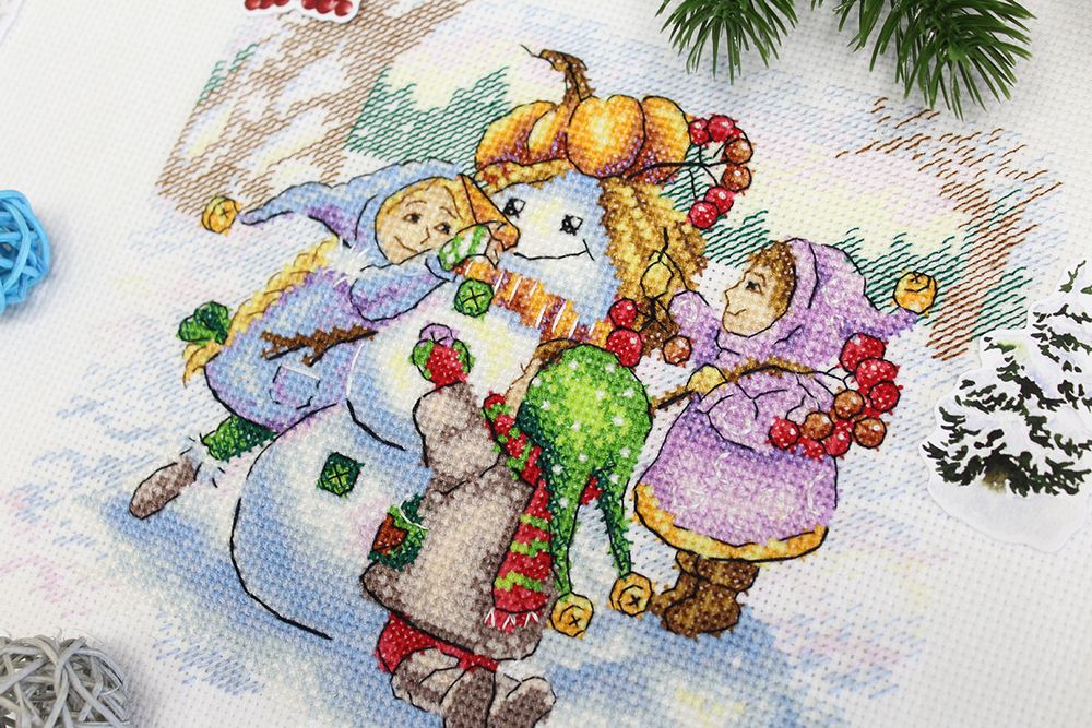 Набор для вышивания нитками МП Студия (Жар-птица), Дружная команда, 15х19 см