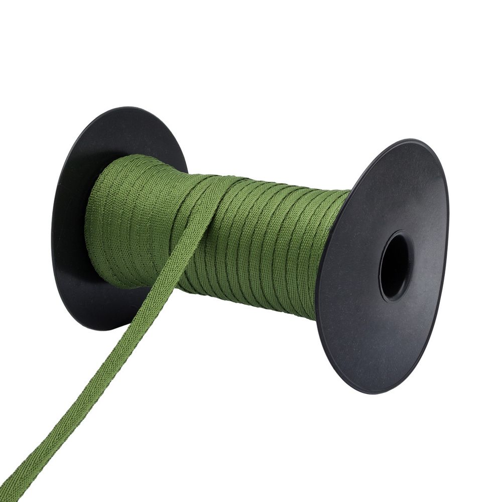 Тесьма (лента) киперная 10 мм / 50 метров, 2 г/м, 100% полиэфир, 23 хаки