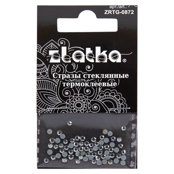 Стразы клеевые стекло 2.4 мм, 360 шт, SS08 №04 бл.серый (Black Diamond), Zlatka ZRTG-0872