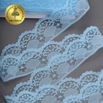 Кружево отделочное в стиле "трикотаж" 40 мм, диз. 278, цв.05 голубой, уп. 27,4 м