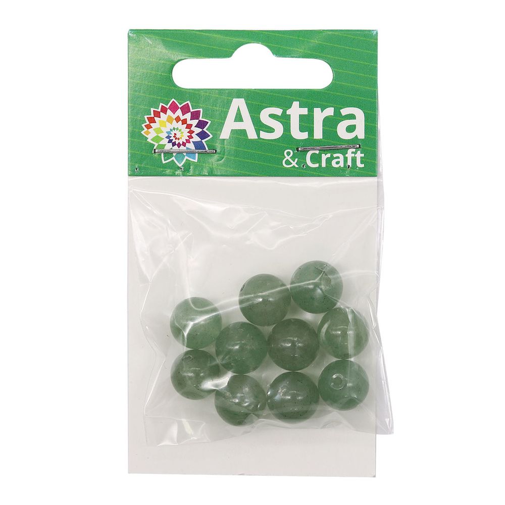 Бусины натуральный камень авантюрин 10 мм, 10 шт в упак, Астра
