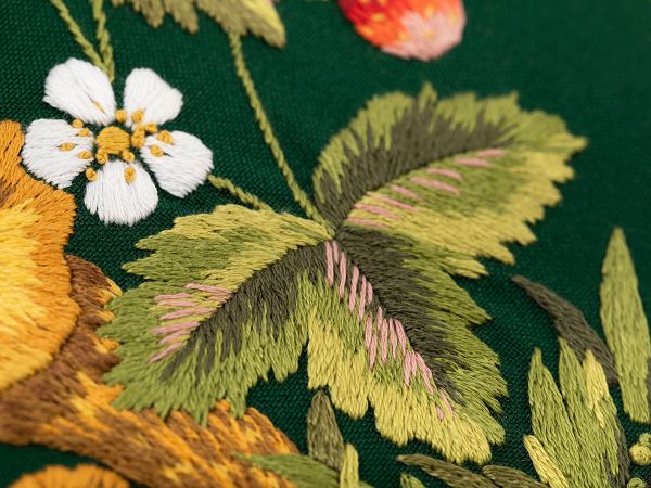 Набор для вышивания нитками Panna, Живая картина Грибы. Лисички, 20.5х20.5 см