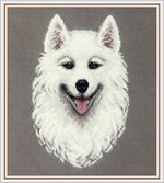 Набор для вышивания нитками Panna J-7305, Самоед, 18.5х24.5 см