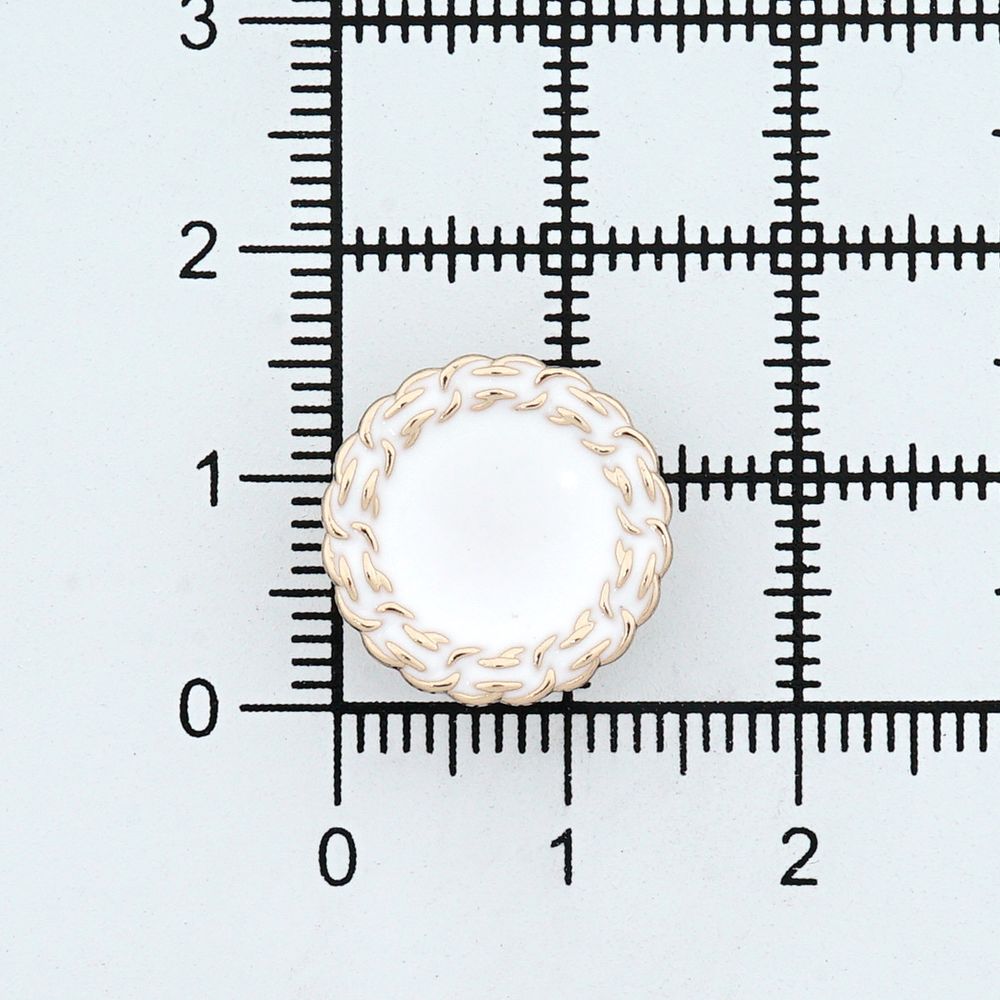 Пуговицы на ножке 24L=15 мм, металл, GD.White (золото-белый), 10 шт, MP05