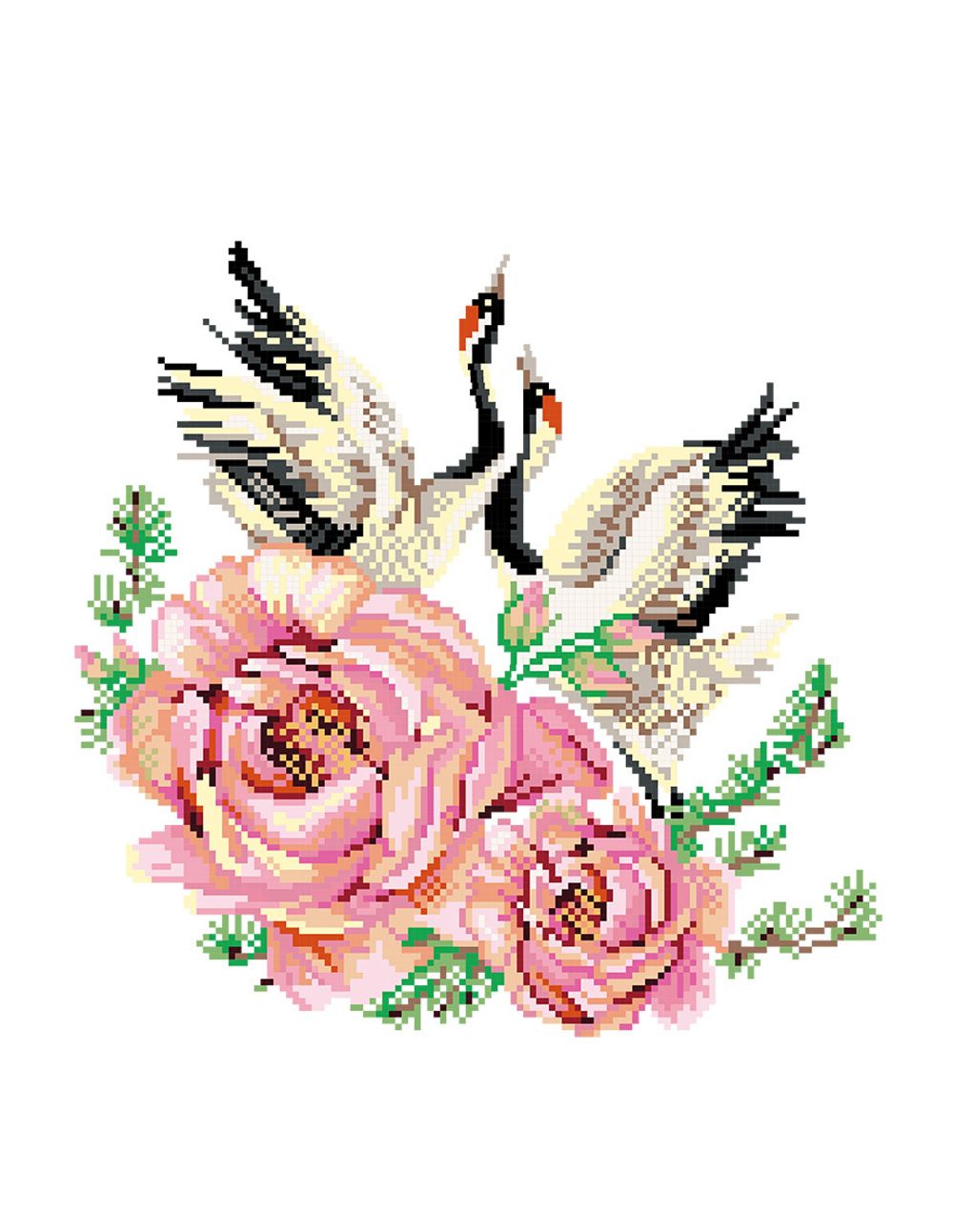 Алмазная (кристальная) мозаика Фрея, на подрамнике Пара журавлей, 30х40 см