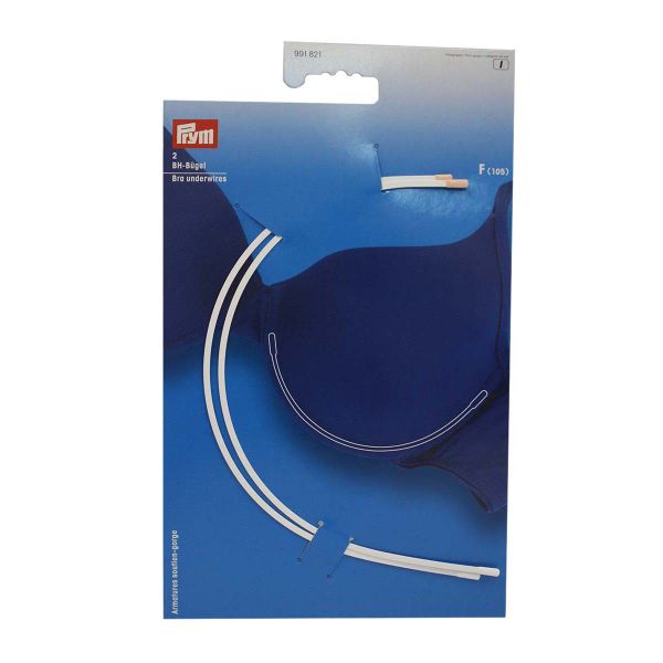 Косточки для бюстгальтера (каркасы) металл 175 мм (разм. F(110)), 2 шт, 105 белый, Prym