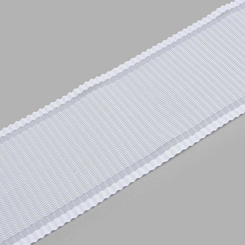 Лента атласная гофре 80.0 мм, 1 м, (белый), С72, 10 шт, Красная лента