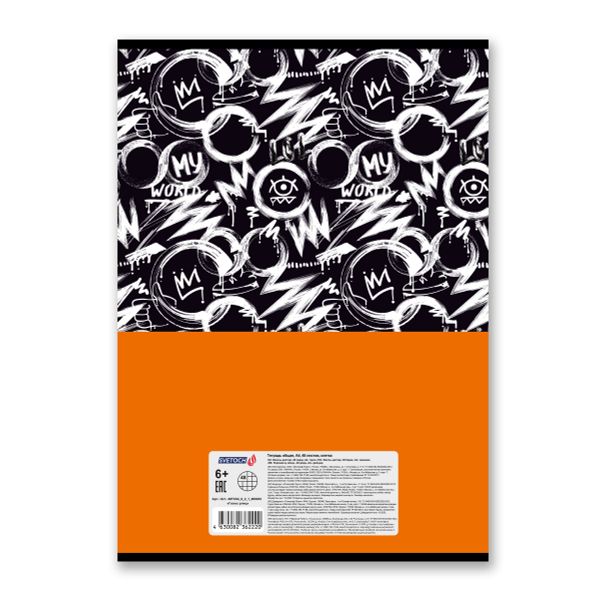 Тетрадь ученическая общая, твин лак, A4 48 л. на скобе 65 г/м², белизна 100%, 6 шт, клетка, 000453 Голос улиц, Светоч 48ТСК4_8_2_1