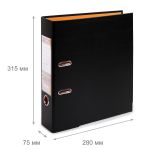 Регистратор PVC, 2-х стороннее покрытие, мет.уг. 75 мм, 10 шт, Trend A4 арочный механ, черный/оранжевый ЕС100262112, Expert Complete