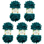 Пряжа Alize (Ализе) Puffy / уп.5 мот. по 100 г, 9м, 426 зеленый мох