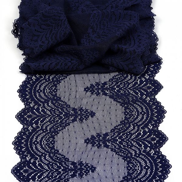 Кружево бельевое эластичное 230 мм / 3 м, 8036 цв.S919 т.синий, Kruzhevo