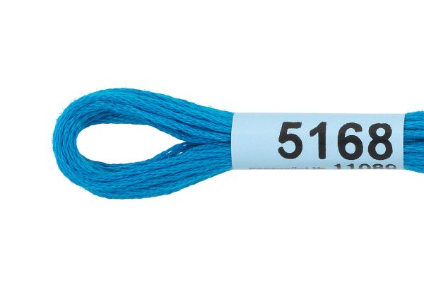 Мулине Gamma 100% хлопок, цв.5168 синий, 24 мотка по 8 метров