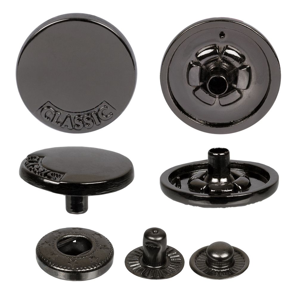 Кнопка Альфа (S-образная) ⌀20.0 мм, 36 шт, металл, нерж., 06 черн.никель, MIKRON JK 001