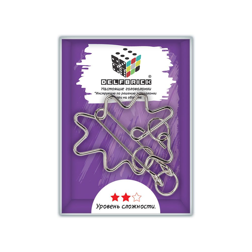 Головоломка металлическая, 1 шт, Облако 5 элементов, Delfbrick DLM-35